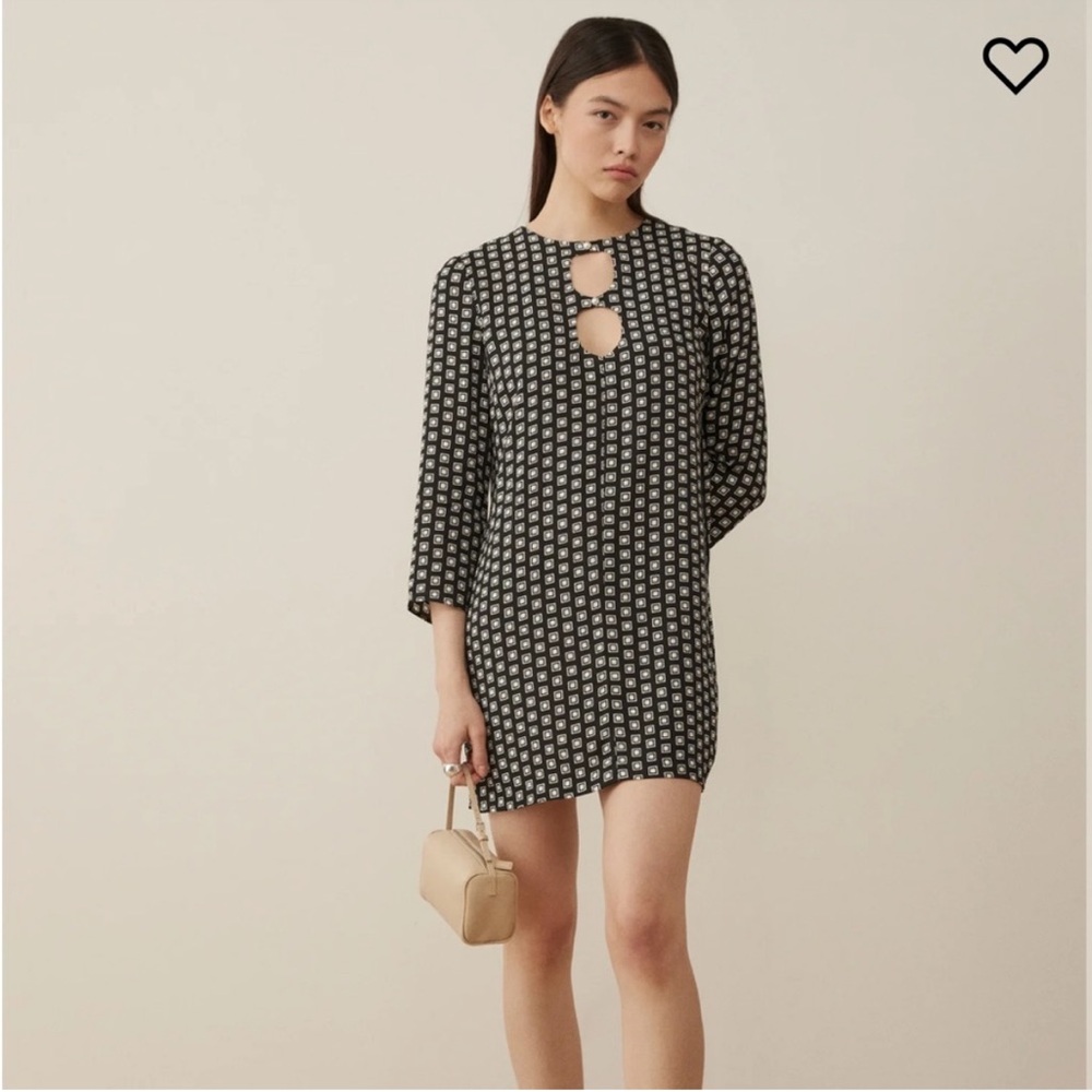 Reformation Black and White Mini Dress